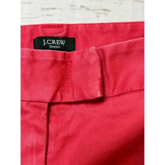 J Crew Pink Cropped Chino Pants Size 8 Perfect Fit Pink Bold Spring - Picture 3 of 7